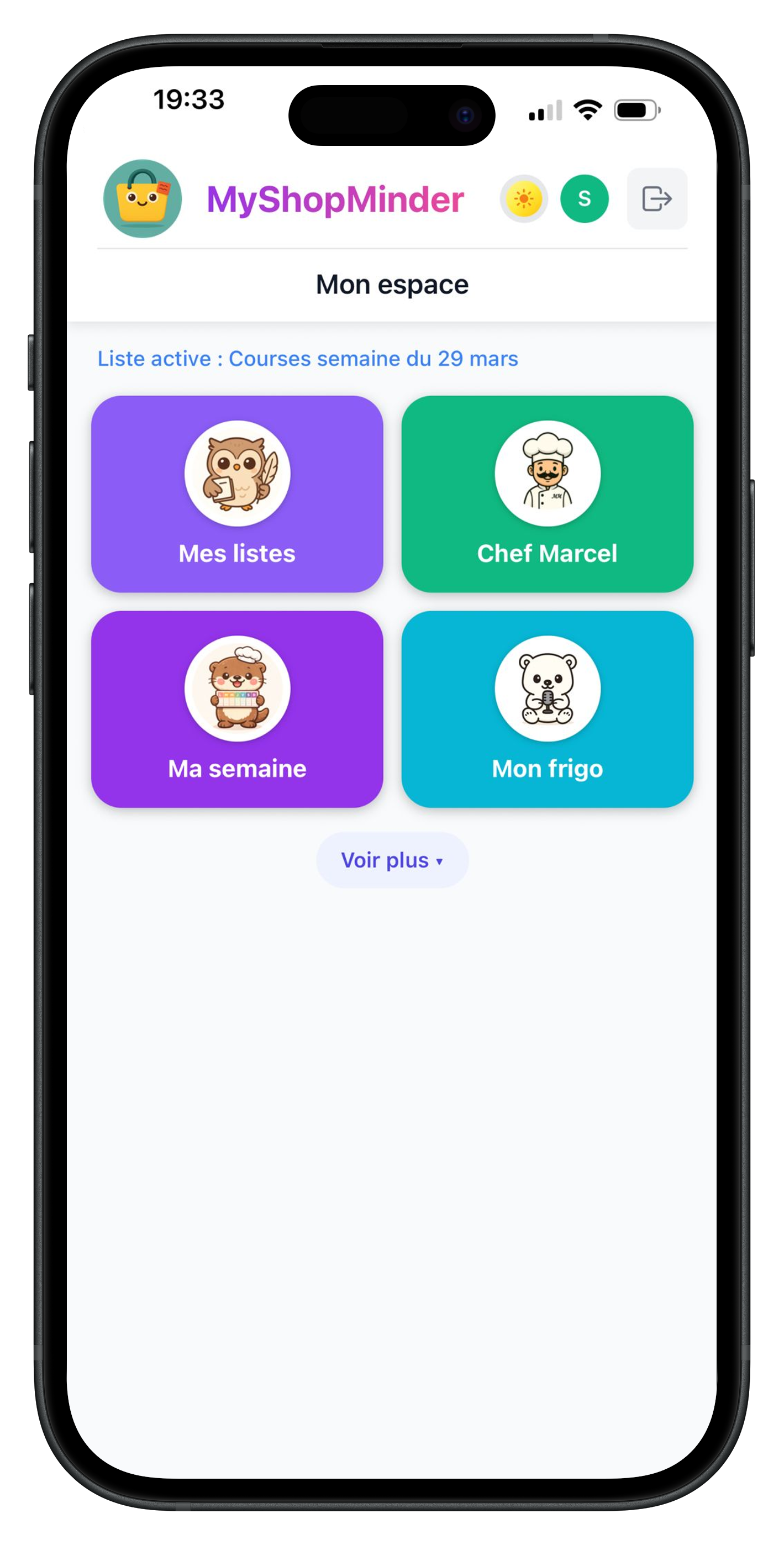 MyShopMinder dashboard screen
